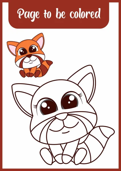 Hand drawn red panda for coloring, coloring page vector, blank printable design for children to fill in