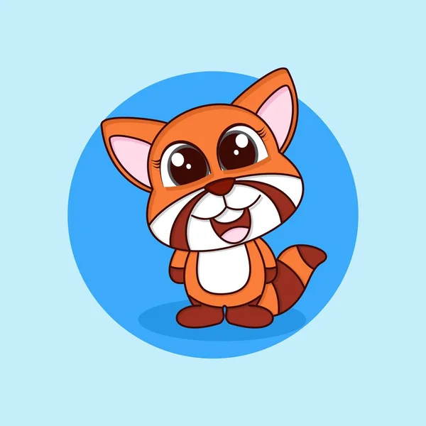 Cute Little Red Panda Animal Nature Icon Concept Isolated - Stok Vektor