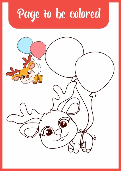 Coloring book little child baby deer, coloring page