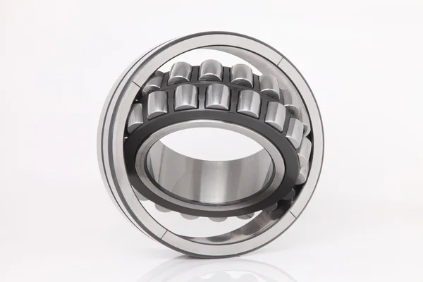 Composition of steel ball roller bearings in closeup on white background — Stock Photo, Image