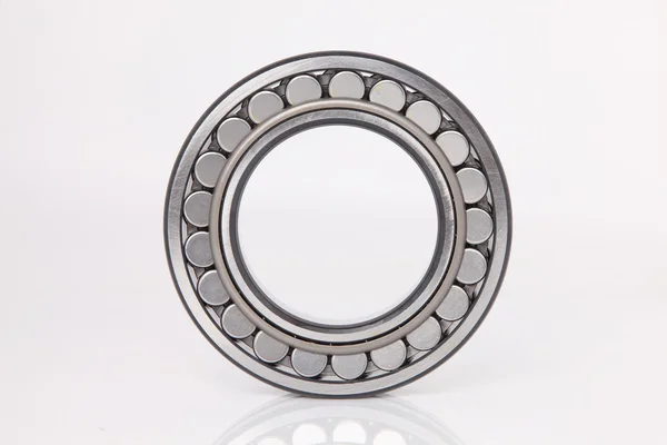 Composition of steel ball roller bearings in closeup on white background — Stock Photo, Image