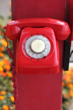 Vintage kırmızı telefon