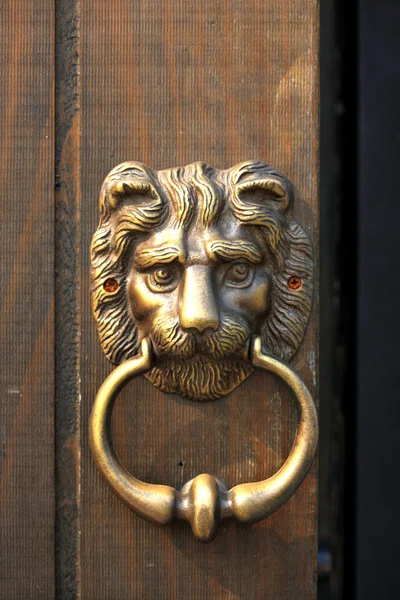 Gold Lion Door Knoker — стоковое фото