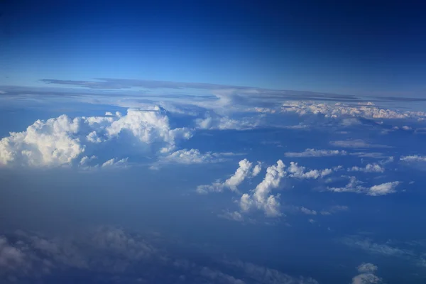 Kind on clouds on a background a firmament from an airplane — Stock Photo, Image