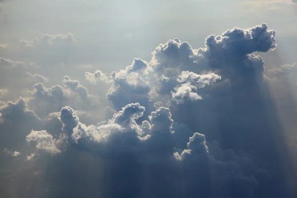 Kind on clouds on a background a firmament from an airplane — Stock Photo, Image