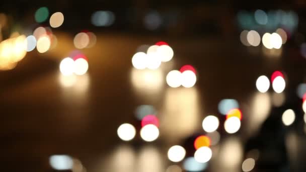 Defocused night traffic lights-Bangkok — Stock Video