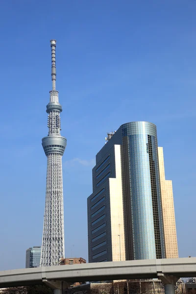 Tokyo - märz 18: blick auf den tokyo sky tree (634m) azumabashi river ufer, die höchste freistehende struktur im märz 18, 2013 in tokyo, japan. — Stockfoto