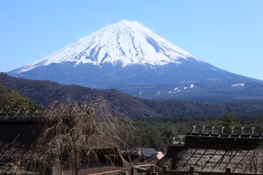 Fuji Dağı'nın görünümünden saiko iyashino sato nenba