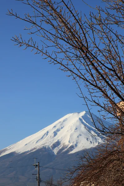 Widokiem mount fuji kawaguchiko w marcu — Zdjęcie stockowe