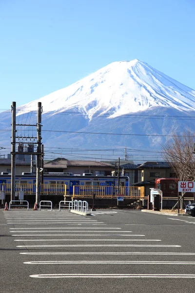 Widok na mount fuji kawaguchiko dworca — Zdjęcie stockowe