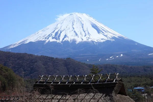 Utsikt över mount fuji från saiko iyashino-sato nenba — Stockfoto