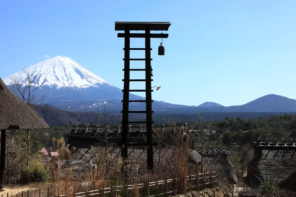 Widok na mount fuji od saiko iyashino-sato nenba — Zdjęcie stockowe