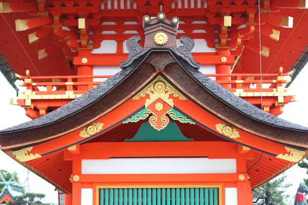 Detalhe telhado Fushimi Inari, Kyoto, Japão — Fotografia de Stock