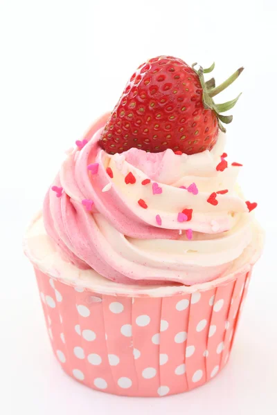 Cupcake com morango — Fotografia de Stock