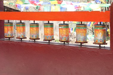 Colored prayer wheels clipart