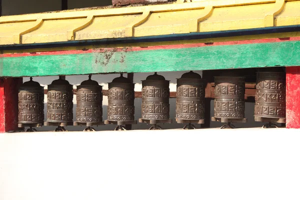 Bronze prayer wheels — Stock Photo, Image