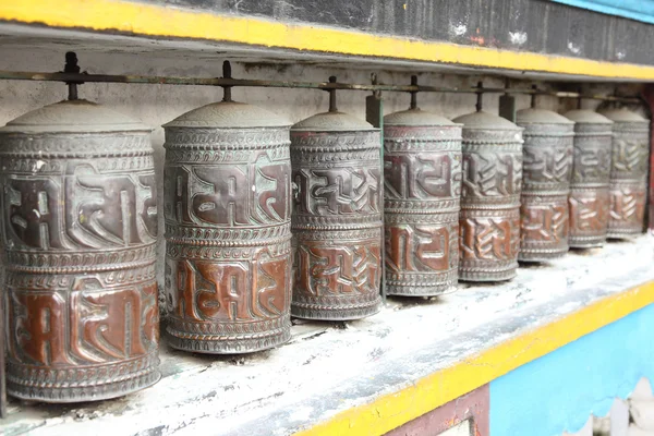 Bronze prayer wheels — Stock Photo, Image