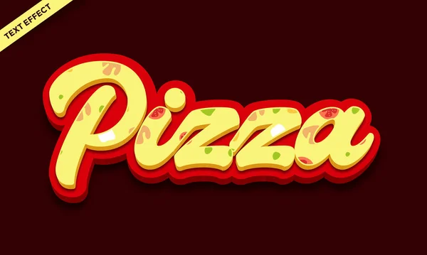 Pizza Jídlo Text Efekt Design — Stockový vektor