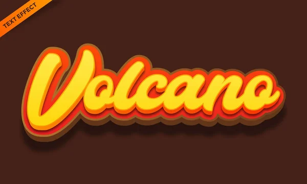 Volcán Montaña Texto Efecto Diseño — Vector de stock