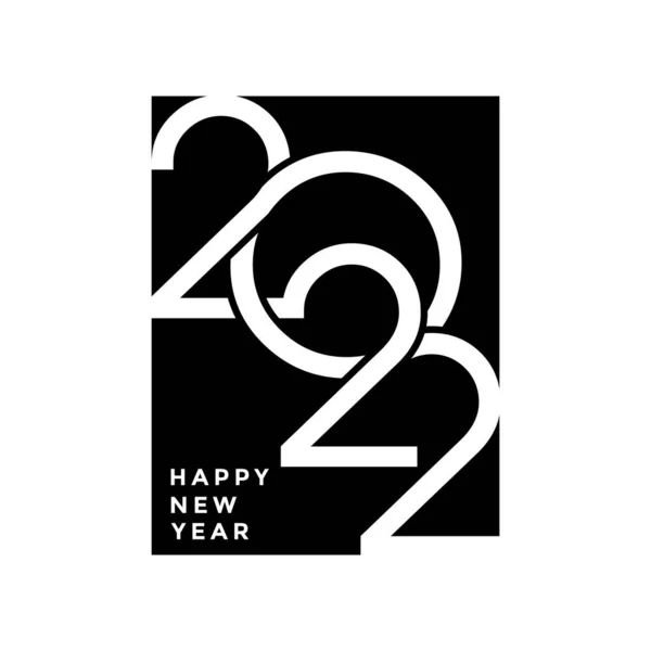 Γεωμετρική Γραμμή 2022 Ευτυχισμένο Νέο Έτος — Διανυσματικό Αρχείο