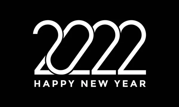 Мінімалістична Лінія Сучасний 2022 Рік Щасливий Новий Рік — стоковий вектор