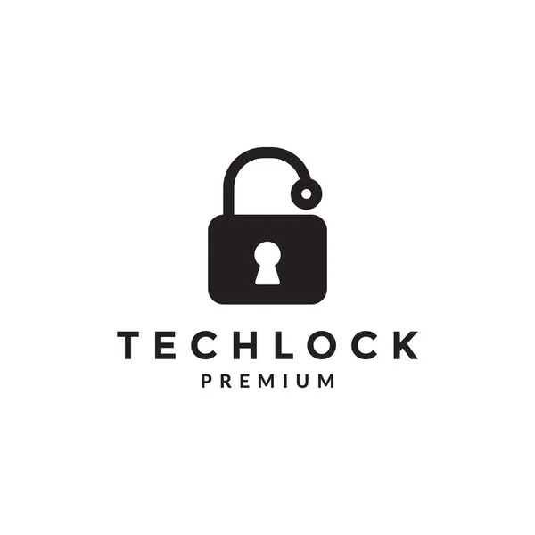 Klucz Blokady Logo Kropka Tech Symbol Ikona Wektor Grafika Projekt — Wektor stockowy