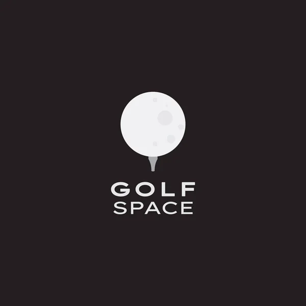 Lune Avec Balle Golf Logo Icône Symbole Vectoriel Conception Graphique — Image vectorielle