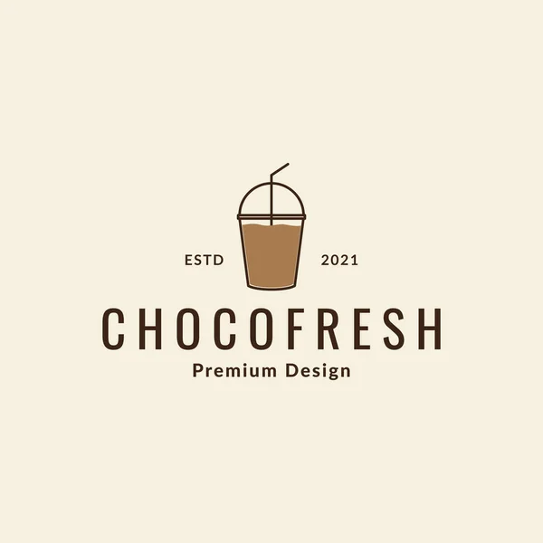 Trinken Sie Frische Schokolade Mit Tasse Modernes Logo Symbol Symbol — Stockvektor