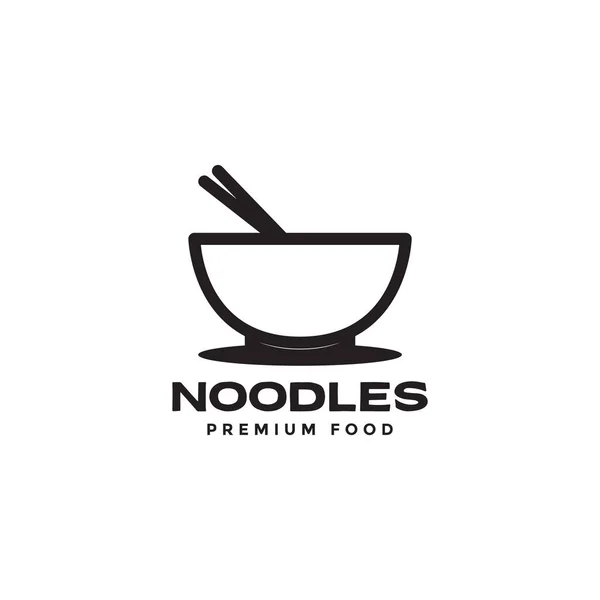 Moderno Tazón Simple Con Fideos Palillo Comida Logotipo Símbolo Icono — Archivo Imágenes Vectoriales