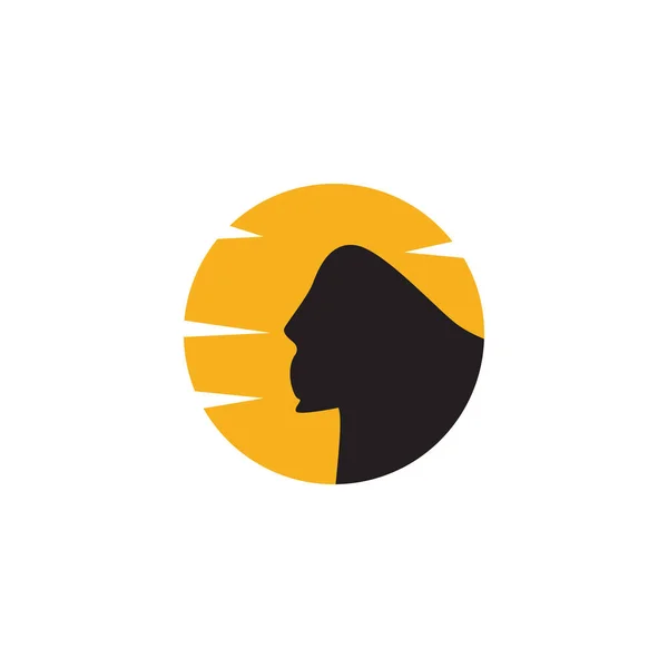 Silhouet Hoofd Gorilla Met Zonsondergang Logo Symbool Pictogram Vector Grafisch — Stockvector