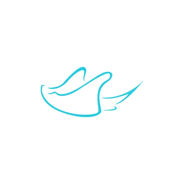 Stingray Modern Shape Swim Logo 아이콘 그래픽 디자인 아이디어 — 스톡 벡터