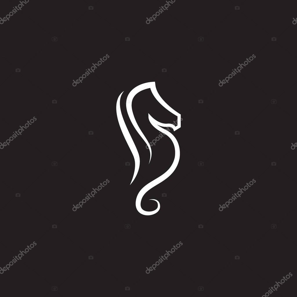 Modern shape seahorse logo symbol icon vector graphic design illustration idea creative