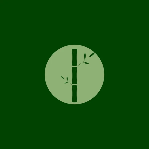 Зеленый Круг Логотипом Бамбука Иконка Символа Иконка Векторного Графического Дизайна — стоковый вектор
