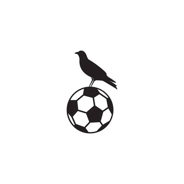 Oiseau Corbeau Sur Boule Supérieure Logo Icône Vectoriel Graphique Illustration — Image vectorielle