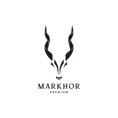 markhor baş maskotu logo simgesi ikon vektör grafik tasarım çizim fikri yaratıcı 