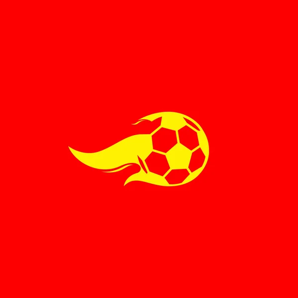 Fuego Amarillo Con Balón Fútbol Disparar Logotipo Icono Vector Gráfico — Archivo Imágenes Vectoriales