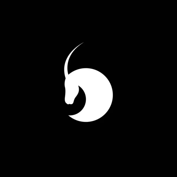 Geometrisch Paard Met Hoorn Logo Symbool Pictogram Vector Grafisch Ontwerp — Stockvector