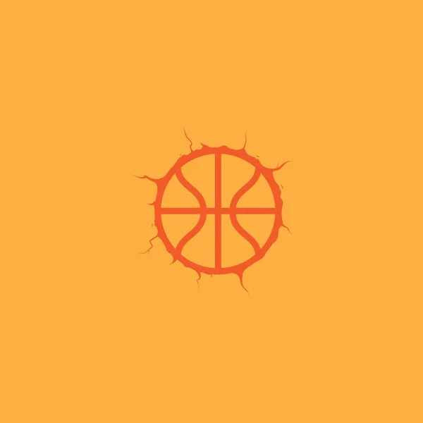 Basketball Ball Stecken Logo Symbol Symbol Vektor Grafik Design Illustration — Stockvektor