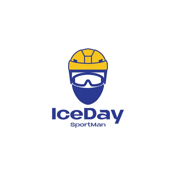 Head Player Eishockey Mit Maske Logo Symbol Symbol Vektor Grafik — Stockvektor