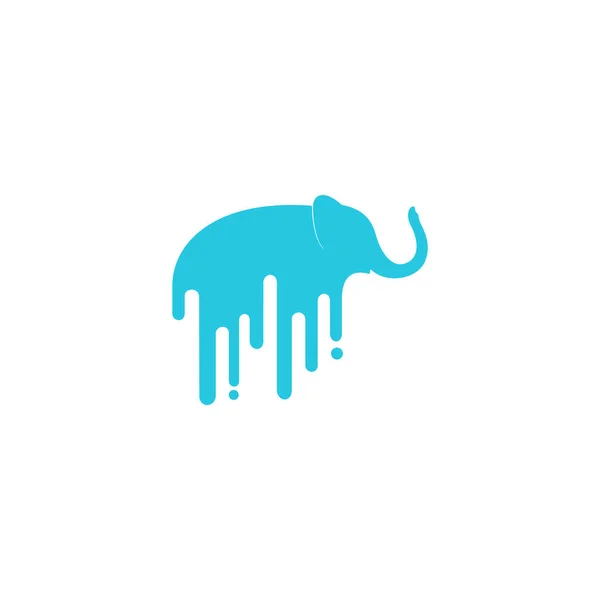 Flache Elefant Schmelze Logo Symbol Symbol Vektor Grafik Design Illustration — Stockvektor