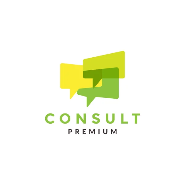 Abstract Square Bubble Talk Chat Consult Group Logo Symbol Icon — Stock Vector