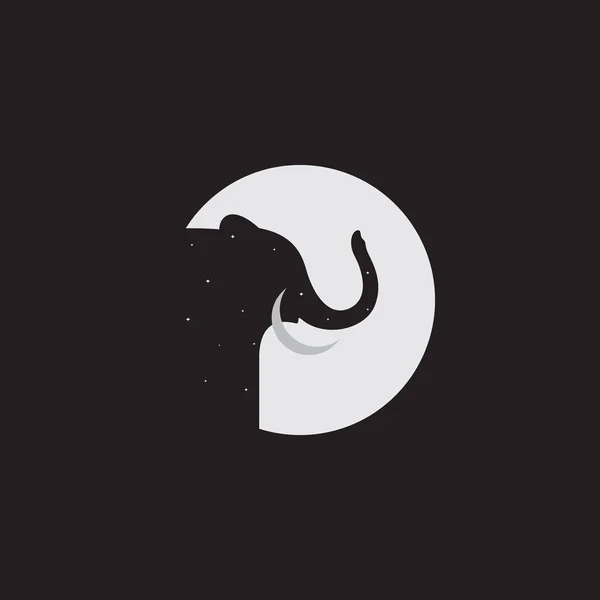 Ночные Слоновая Кость Логотип Символа Иконка Икона Векторного Графического Дизайна — стоковый вектор