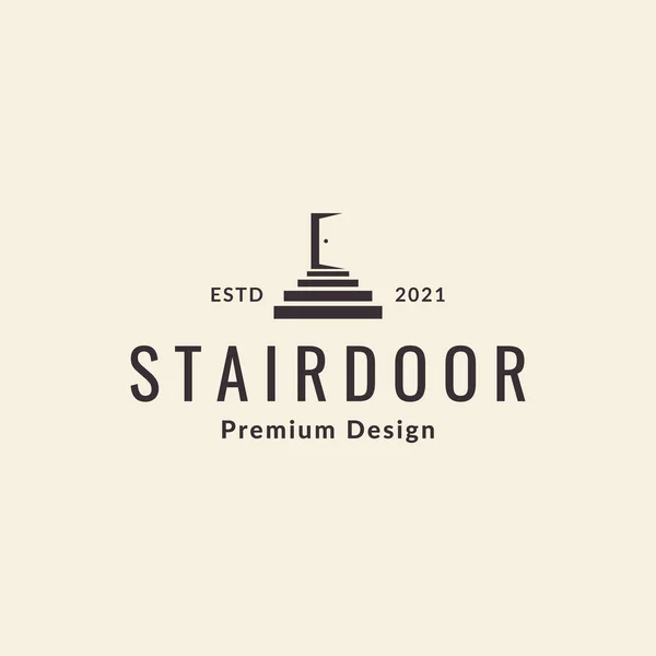 Винтажные Лестницы Открытой Дверью Логотип Символа Иконка Векторный Графический Дизайн — стоковый вектор