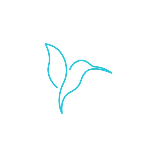 Eenvoudige Continue Lijn Kolibrie Logo Symbool Pictogram Vector Grafisch Ontwerp — Stockvector
