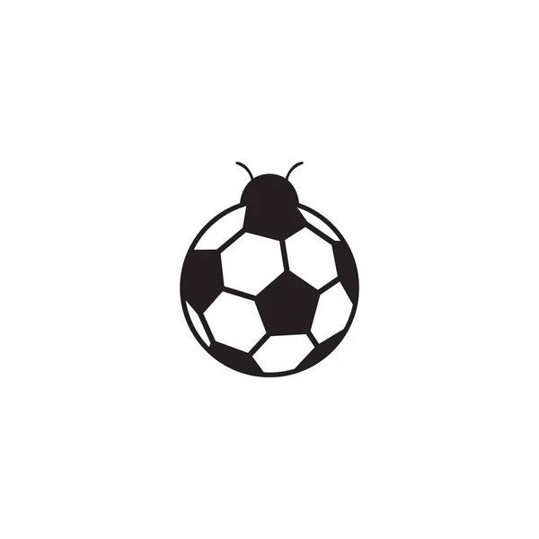 Ballon Football Avec Logo Insecte Icône Vectoriel Graphique Illustration Idée — Image vectorielle