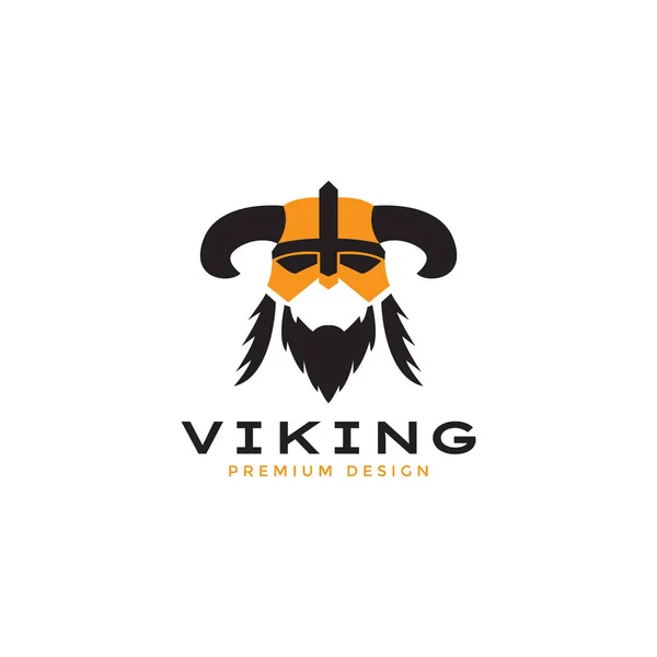 Kmenový Šéf Viking Vintage Logo Symbol Ikona Vektor Grafický Design — Stockový vektor