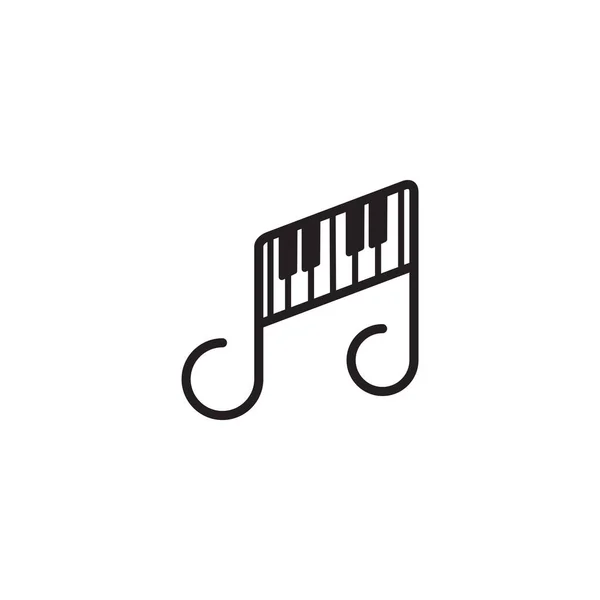 Фортепиано Нотой Уникальный Символ Логотипа Иконка Векторный Графический Дизайн Идея — стоковый вектор