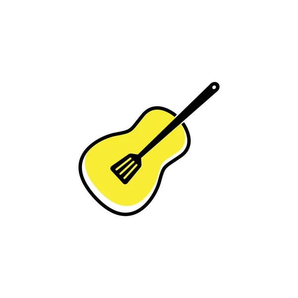 Spatule Cuisinier Avec Guitare Logo Icône Vectoriel Graphisme Illustration Idée — Image vectorielle