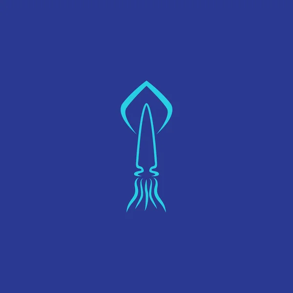 Blau Form Modern Tintenfisch Logo Symbol Symbol Vektor Grafik Design — Stockvektor