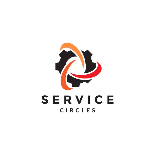 Services Engrenage Abstrait Avec Triangle Logo Icône Vectoriel Conception Graphique — Image vectorielle